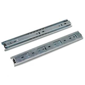 lot 8011 image: Drawer Slide 11 Inch Ball Bearing 3 Section Drawer Cabinet Slide, Side Mount 2pcs (Silver)