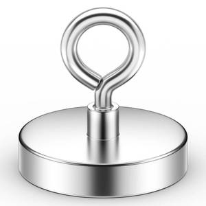 lot 8016 image: WUDIME Fishing Magnets, 700 LBS (317KG) Pulling Force Strong Magnet with Lifting Eye-Bolt, Security Tags Removal Tool, Ideal for Lifting and Retrieving Items in Lake, 2.95-inch (75mm) Diameter
