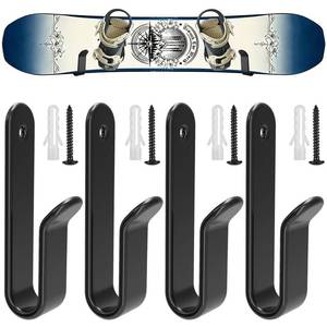 lot 8021 image: Uibkor 4 Pack Snowboard Wall Mount Clips, Horizontal Skateboard Wall Mount, Snowboard Display Stand, Indoor Snowboard Storage, Snowboard Wall Rack Storage and Display for Room, Garage