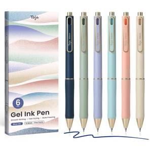 lot 8030 image: Taja Gel Pens, 6 Pcs Quick Dry Navy Gel Ink Pens, 0.5mm Fine Point Smooth Writing Pens for Journaling and Note Taking, Cute Aesthetic Pens for Women & Men-Navy Ink