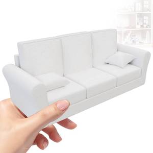 lot 8443 image: Doll House Furniture Couch, 112 Scale Miniature Sofa for Dollhouse Living Room, Doll Sofa for Kids & Collectors �� Fashion Style Doll House Furniture Couch for Dolls