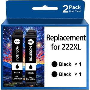lot 8455 image: Remanufactured for 222XL Ink Cartridges for Epson Printer Replacement for Epson 222XL Ink Cartridges Combo Pack for 222XL black High Capacity for Expression Home XP-5200 Workforce WF-2960 (2 Pack)
