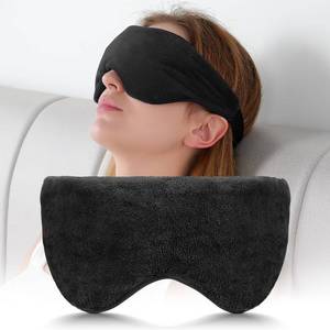 lot 8475 image: Sivio Weighted Eye Mask for Women & Men, Heatable and Freezable Weighted Eye Pillow with Silica Beads & Adjustable Strap, Soft Breathable Cotton Eye Cover for Sleeping Faster and Better, Black