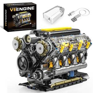 lot 10359 image: BseSparklion V8 Engine Model Building Kit That Runs - Visible Mini V8 Engine Kit for Adults & Teens, Compatible with Lego Car Set, STEM Physical Science Educational Toy for Boys 8-14 (905 PCS)
