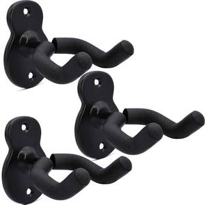 lot 10365 image: WOGOD Guitar Wall Mount Hangers 3 Pack, Guitar Style Wall Holders Hooks Stands for Acoustic Electric Bass Classical Ukulele Guitars