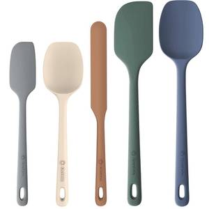 lot 10367 image: ChefAide 5 Pieces Silicone Spatula Set, Food Grade Rubber Spatula, Upgrade Strong Handle with Ergonomic Grip, Heat Resistant Up to 600°F for Nonstick Cookware, Cooking