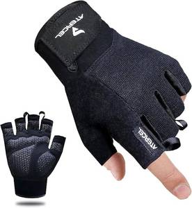 lot 10373 image: ATERCEL Workout Gloves for Men and Women, Exercise Gloves for Weight Lifting, Cycling, Gym, Training, Breathable and Snug fit (Black, L)