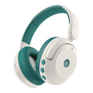 lot 10387 image: iClever BTH20 Active Noise Cancelling Headphones for Kids, 60H Play Time,Type C Fast Charging,Safe Volume 80dBA,Bluetooth5.4,Award-Winning Kids Headphones Wireless for iPad Tablet Airplane,White&Green
