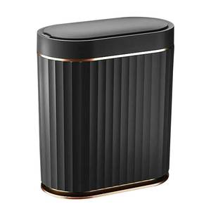 lot 11868 image: ELPHECO Black Bathroom Trash Can with Lid 2 Gallon Sensor Trash Bin, Automatic Narrow Garbage Can, Waterproof Smart Trash Can, Slim Motion Sensor Waste Bins for Bathroom, Living Room, Office