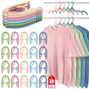 lot 11875 image: 30 Pcs Travel Hangers Portable Foldable Travel Hanger Organizer, Plastic Cruise Essentials Clothes Drying Rack Folding Hangers for Camping Flying RV Europe Vacation Essentials Suitcase, Multicolor