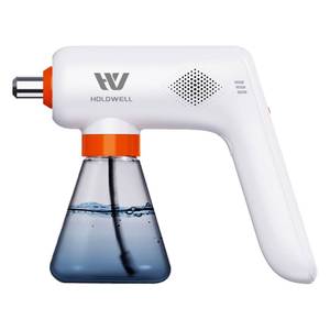 lot 11884 image: Cordless Electric Disinfection Fogger, Detachable Stainless Steel Nozzle, 3-Gear Adj 14.2oz Sanitizer Atomizer, Blue Light Nano Spray Gun for Place CleaningHigh-Touch Item Contactless Sanitization