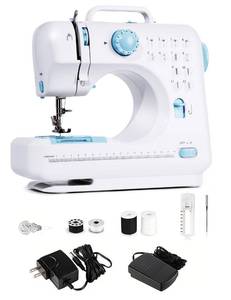 lot 11890 image: LoMoTive Sewing Machine for Beginners - Portable Electric Hand Mini Sewing Machine 12 Built-In Stitches with 2 Speed Foot Pedal Small Handheld Maquina de Coser Blue