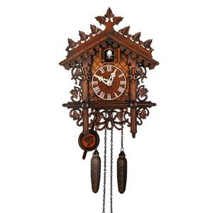 lot 11904 image: JOONIEHOUSE Traditional Black Forest Cuckoo Clock Wood Wall Clock - Natural Bird Voice Or Cuckoo Call, Coo Coo Clock for Wall Art Home Living Room Kitchen Office Decoration (Reindeer) (Antique)