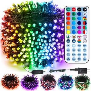 lot 11907 image: Brizled RGB Christmas Lights, 164ft 500 LED Color Changing String Lights, Dimmable Christmas Tree Light, Indoor Multifunctional Fairy Light with Remote for Outdoor Independence Day Xmas Party Decor