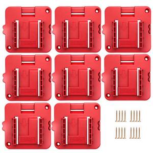 lot 11910 image: 8 Pack Battery Holder Compatible for Craftsman 20V Battery Mounts Dock Wall Mount Holder Compatible with CMCB204 CMCB202 CMCB201 CMCS500B, Durable ABS Plastic with 16 Screws (No Battery)