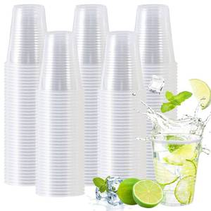 lot 11919 image: Clawsoff 12 oz Clear Plastic Cups 300 Pack, Disposable Cups,Party Drinking Cup, Cups for Party, Graduation, Travel, Holiday, Events