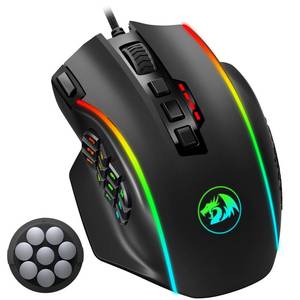 lot 11922 image: Redragon Gaming Mouse, MMO Mouse Gaming UP 12400 DPI, 19 Macro Programmable Buttons, RGB Mouse with 12 Side Buttons, 8  2.4g Weight Tuning for PC Laptop MOBA FPS, M901K, Black