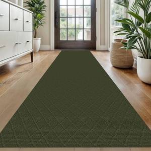 lot 11931 image: KOZYFLY Runner Rug 2x10 Ft Washable Runners for Hallways Non Slip Rubber Backed Kitchen Runners, Braided Cotton Entryway Runner Indoor, Floor Carpet for Hallway Kitchen Entryway, Dark Green