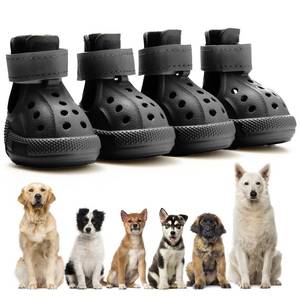 lot 11959 image: Dog Shoes for Hot Pavement,Non-Slip Waterproof Breathable Easy to Clean Put On and Take Off Dog Boots,Paw Protector for Hot Summer Roads Winter Snow (Black, Size 6(2.17x2.76)(LW))