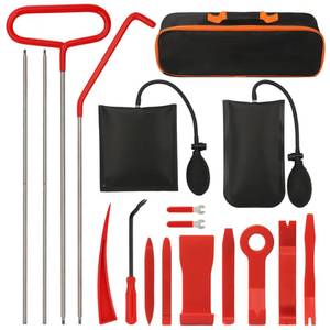 lot 11968 image: Wind Shear Portable Car Tool Kit, Multifunctional Stainless Steel Car Tools with J-Hook,17 PCS with Carrying Bag