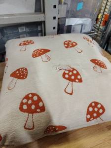 lot 12226 image: Orange Mushroom Pattern Decorative Pillow
