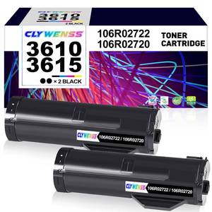 lot 12253 image: CLYWENSS 3610 3615 Toner Cartridge Replacement for Xerox 106R02722 106R02720 for Phaser 3610 3610N 3610DN 3610DNW, Workcentre 3615 3615DN 3615DNW Printer (High Yield-14,100 Pages, 2-Black)