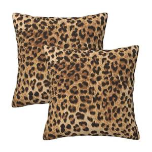 lot 12261 image: Tebjh Leopard Pillow Covers 20x20 in Sets of 2 Couch Pillow Case Modern Decorative Square Throw Pillows for Home Living Room Bedroom Bed Cushion