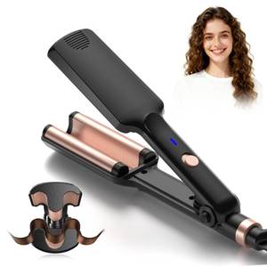 lot 12271 image: Crimper Hair Tool, Mini Hair Crimper for Women Heating up 390°F, Waver Curling Iron with Negative Ions, Double Voltage Crimping Iron for All Style (9.5 Inch1.5 Inch)