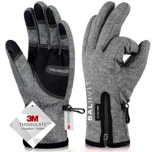 lot 12290 image: Balhvit -10�� Waterproof Winter Gloves for Men & Women, 5-Layer Ski & Snow Gloves for Cold Weather, Breathable Warm Gloves with Touch Screen Fingers (L, Grey)