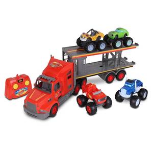 lot 12410 image: NKOK Blaze and The Monster Machines RC Transporter with Monster Machines - Nickelodeon, Remote Controlled, 2.4 GHz