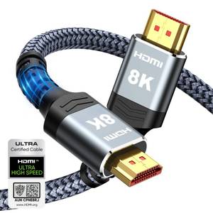 lot 12415 image: Highwings 8K 10K 4K HDMI Cable 48Gbps 6.6FT2M, Certified Ultra High Speed HDMI Cable Braided Cord-4K120Hz 8K60Hz, DTSX, HDCP 2.2 & 2.3, HDR 10 Compatible with Roku TVPS5HDTVBlu-ray