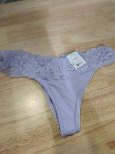 lot 12427 image: Cotton Blend Lace Thong Underwear