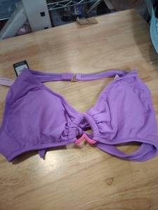 lot 12432 image: Purple Swim Suit Top Large  with Adjustable Straps