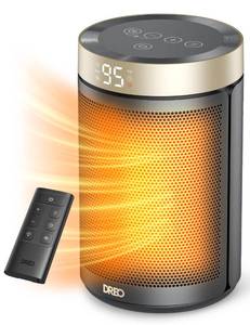 lot 12448 image: DREO Space Heater, Portable Electric Heaters for Indoor Use with Thermostat and Remote, 2024 Upgraded, Digital Display, 12H Timer, 5 Mode, 1500W PTC Ceramic Fast Safety Heat for Office Bedroom Home