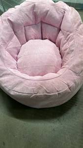 lot 13324 image: Pink Corduroy Bean Bag Chair (needs washed)
