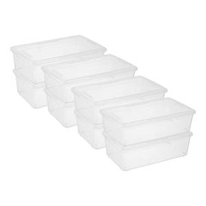 lot 13334 image: novelinks 6 Quart Clear Plastic Storage Bins with Transparent Lids Stackable Box Craft Storage Organizing Container Sensory Bin,8 Pack