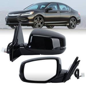 lot 13355 image: Driver Side Mirror Compatible with Honda Accord Sedan 2013-2017 Power Glass Heated with Turn Signal Indicator Manual Folding Left Door Mirrors Replaces #HO1320275 6 Pins (Black)
