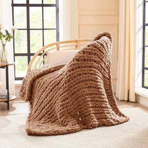 lot 13358 image: LAGRATY Chunky Knit Blanket Throw - Soft Chenille Yarn Throw Blanket 40x50�� Handmade Thick Cable Knit Crochet Blanke - Large Knit Blanket Chunky Rope Knot Throw Blanket for Couch Sofa Bed Home Decor