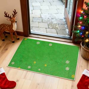 lot 14356 image: JEQAX 1Pcs Christmas Kitchen Mat Green Bathroom Rug, Non Slip Washable Rugs Xmas Door Mat Floor Mats for Bedroom Laundry Holiday Home Decor (Green)