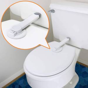 lot 14364 image: Baby Toilet Lock by Wappa Baby - 9L x 4W - Ideal Baby Proof Toilet Lid Lock - No Tools Needed Easy Installation with 3M Adhesive - Top Safety Toilet Seat Lock - Fits Most Toilets - White (1 Pack)