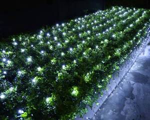 lot 14385 image: Joomer Christmas Net Lights - 12FT x 5FT 360 LED Plug-in Mesh Lights, Waterproof with 8 Modes, Timer, Connectable for Bushes, Trees, Garden, Outdoor Christmas Decor (Green Wire, White)