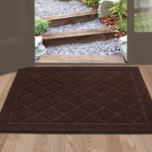 lot 14391 image: BEQHAUSE Dirt Trapper Door Mat 24 x 36, Doormat Non-Slip Entryway Rugs Washable, Dog Door Mat Stain Resistant and Absorbent Welcome Floor Mat for Front Back Door, Mud Wet Shoes & Paws, Brown