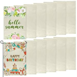 lot 14400 image: PLULON 12Pcs Blank Burlap Flags Sublimation Garden Flags 12Inch x 18Inch Burlap Garden Flag Yard Flag Banner Flag for Patio Garden Yard Outdoor Home Decorations