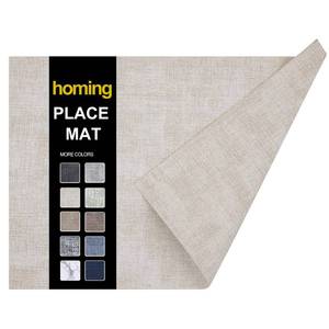 lot 14402 image: homing Faux Leather Heat Resistant Placemats 6 Packs, Waterproof Wipeable Dining PU Place Mats for Indoor & Outdoor, Easy to Clean, Beige