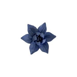 lot 14407 image: 3D Ceramic Flower Wall Art, Handcrafted Floral Sculpture, Artificial Plant Wall Art Sculpture Decoration,3D flower wall decor, Modern Home Decor for Living Room, Bedroom (Dark blue,Magnolia,2.8)