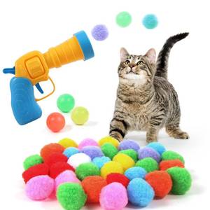 lot 14421 image: JPTECY Cat Ball Toy Launcher Gun 34pcs Cat Toys for Indoor Cats Interactive Kitten Toys for Bored Indoor Adult Cats