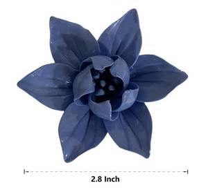 lot 14442 image: 3D Ceramic Flower Wall Art, Handcrafted Floral Sculpture, Artificial Plant Wall Art Sculpture Decoration,3D flower wall decor, Modern Home Decor for Living Room, Bedroom (Dark blue,Magnolia,2.8)