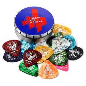 lot 14443 image: Donner Guitar Picks Celluloid 16 Pack for Acoustic Guitar Electric Guitar Ukulele,Includes Thin,Medium, Heavy & Extra Heavy Picks with Case