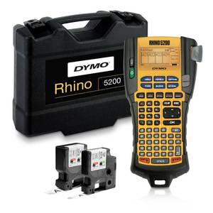 lot 14450 image: DYMO Industrial Label Maker & Carry-Case RhinoPRO 5200 Label Maker, for Job Sites and Heavy-Duty Labeling Jobs, Prints Fast, Includes 2 Rolls of DYMO Industrial Vinyl Labels