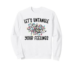 lot 14459 image: Lets Untangle Your Feelings Christmas School Counselor Sweatshirt size large (needs washed)